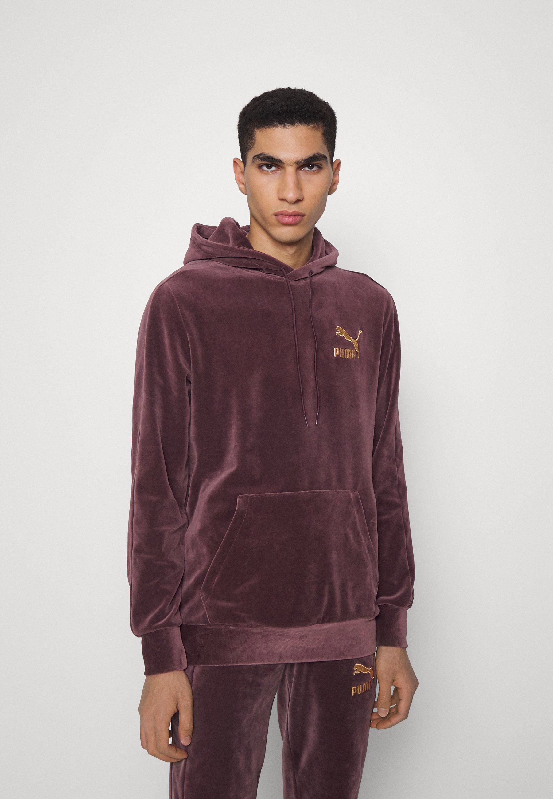 Puma ICONIC HOODIE - Sudadera - fudge/rojo oscuro - Zalando.es