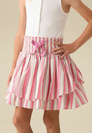 Angel & Rocket, REGULAR FIT - TAMMY STRIPE SHIRRED WAIST MINI SKIRT - Miniseelik - pink