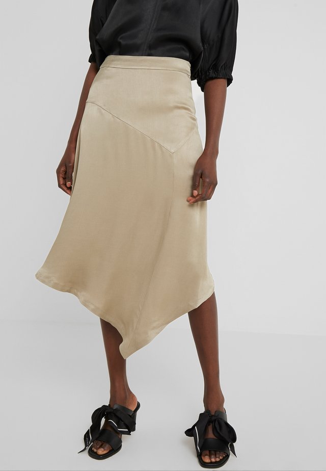 LIZZY PLISSÉ - A-line skirt - covert green