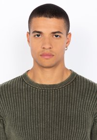 Schott CREWNECK  - Strickpullover - kaki foncé