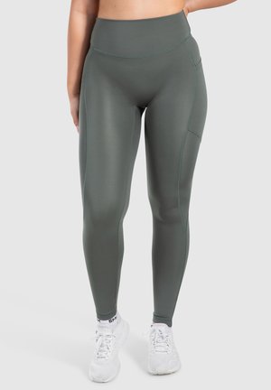Smilodox LEGGINGS HIGH WAIST WITH POCKET YOGA PILATES ILISSA - Leggings - grün