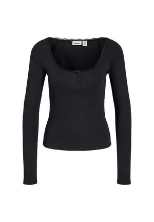 Noisy May, NMMAYA L/S LACE HENLEY TOP NOOS - Μπλούζα με μακριά μανίκια - black