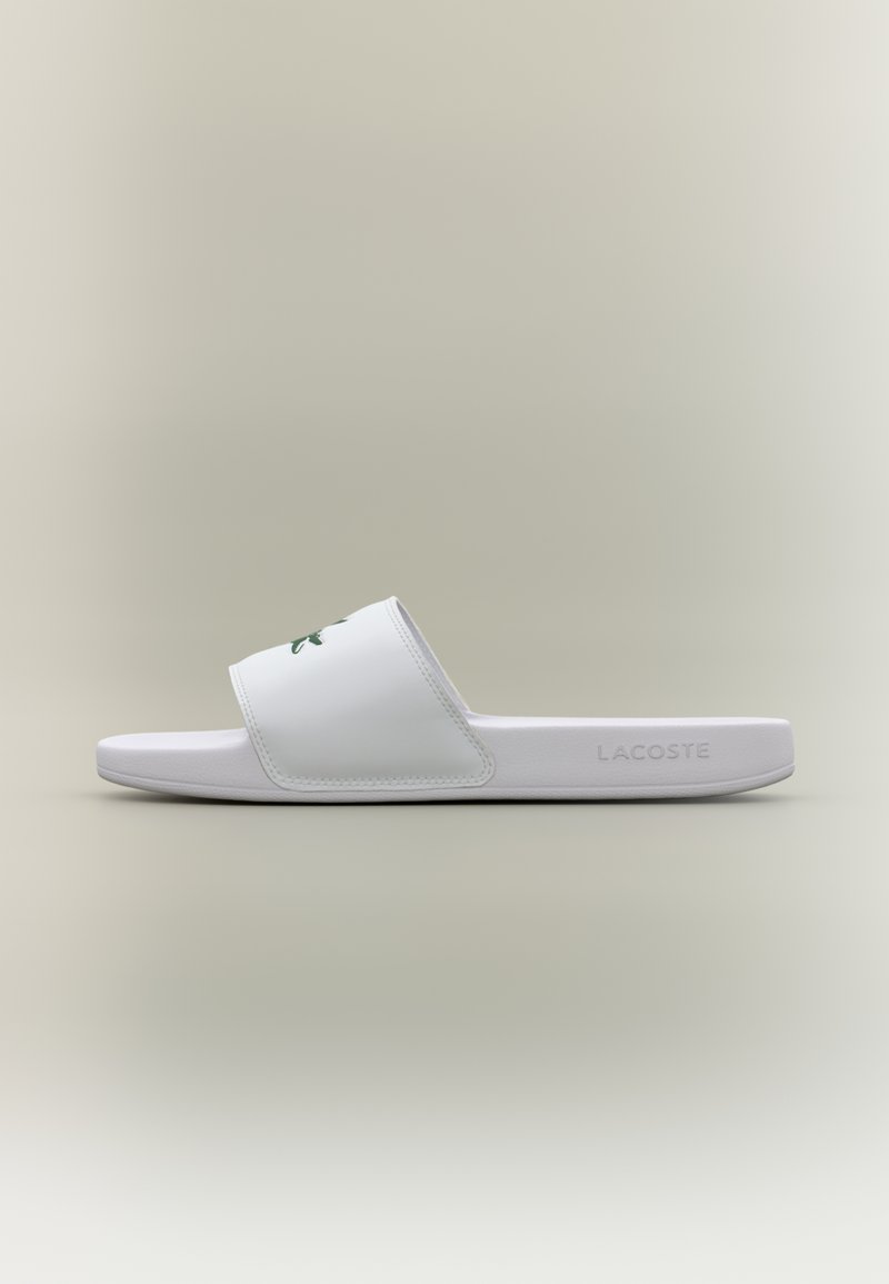 Lacoste SERVE SLIDE 125 - Natikači - white/green