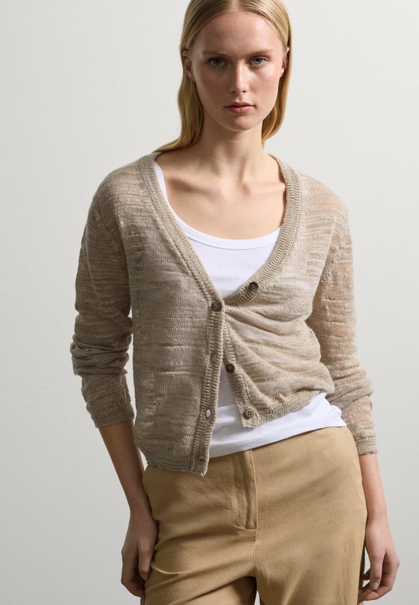 Strickjacke - beige marl