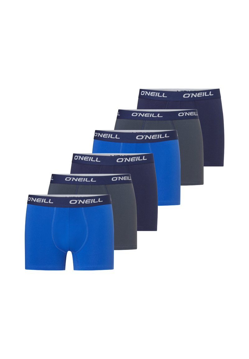 Heren boxershorts in verschillende tinten blauw en grijs, met een strakke pasvorm, O'Neill-logo op de elastische tailleband en een soepele textuur.