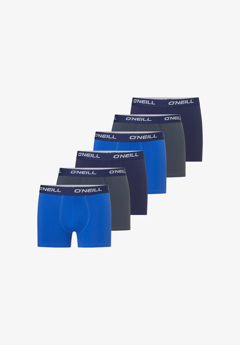 Heren boxershorts in verschillende tinten blauw en grijs, met een strakke pasvorm, O'Neill-logo op de elastische tailleband en een soepele textuur.