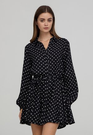 A POIS GRANDI - Abito a camicia - nero