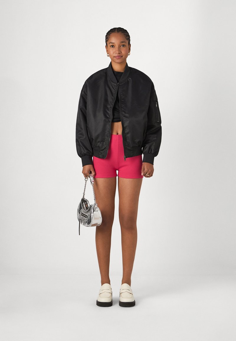 Even&Odd RIB TINY SHORTS 2 PACK - Shorts - black/pink