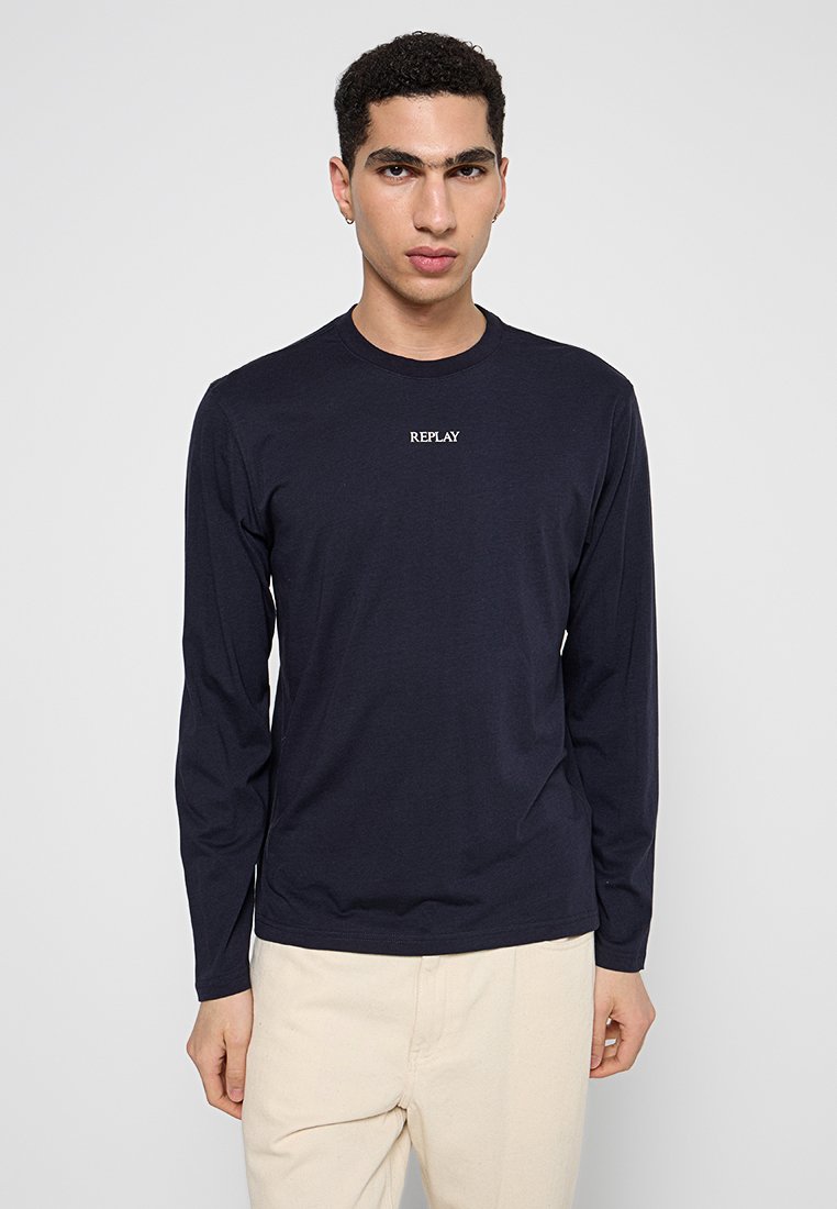 Replay Longsleeve donkerblauw