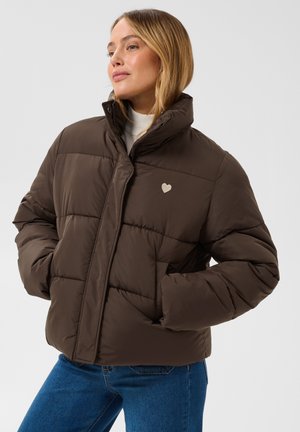 Kaffe, KALIDDY - Veste d'hiver - chocolate brown feather heart