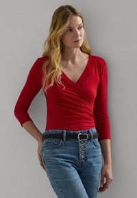 Lauren Ralph Lauren Petite Surplice Jersey Top - Hosszú ujjú felső - festive red