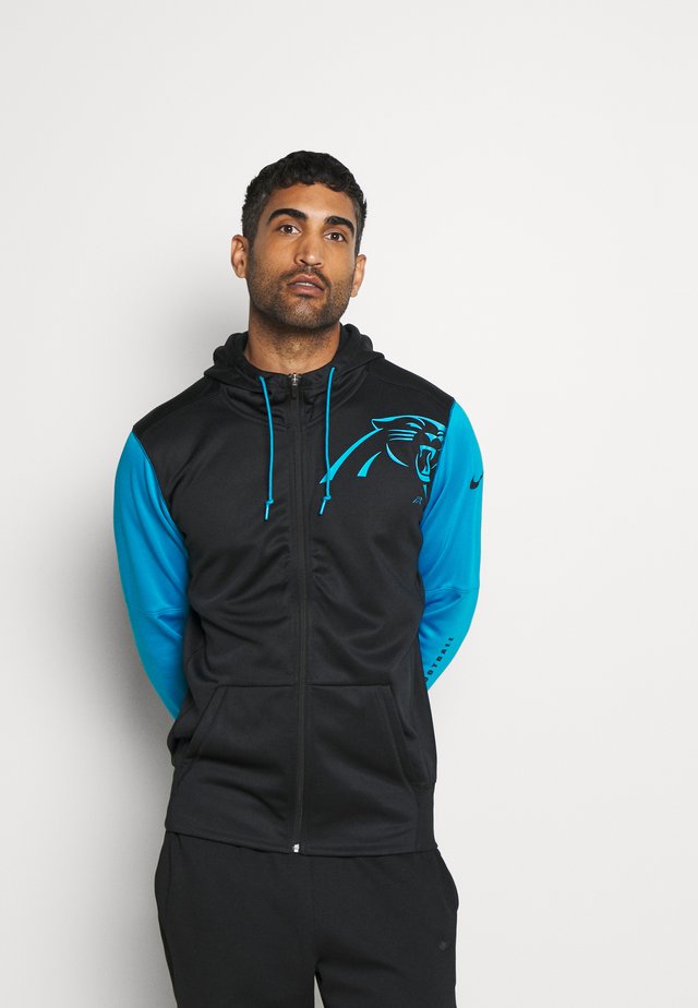 NFL CAROLINA PANTHERS LEFT CHEST MASCOT FULL ZIP THERMA - Vereinsmannschaften - black/tidal blue