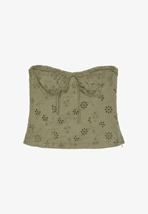 Stradivarius, CORSET BUSTIER TOP - Débardeur - khaki