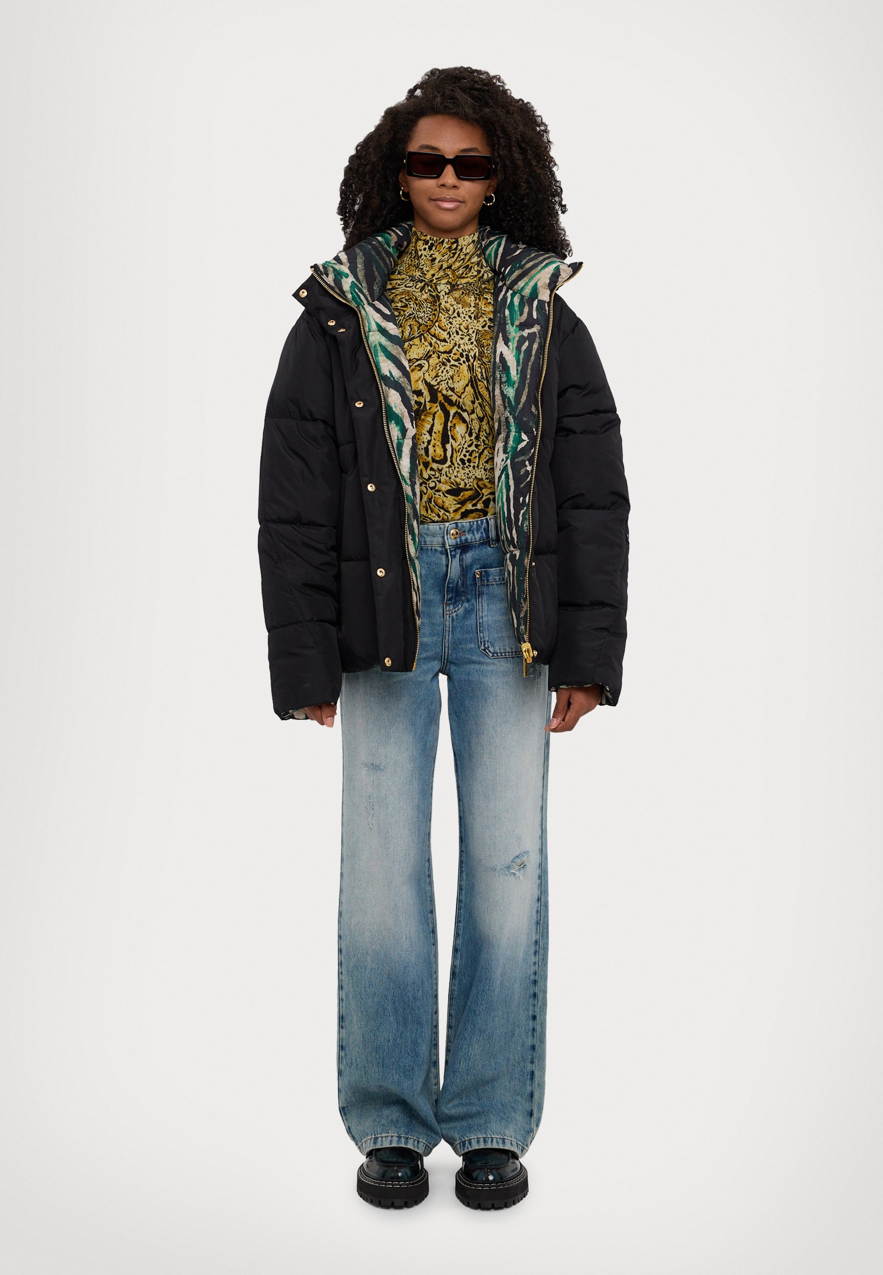 Just Cavalli TIGER CLOUD REVERSIBLE - Winter coat - black