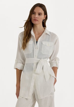 TISSUE LINEN TOP - Button-down blouse - white