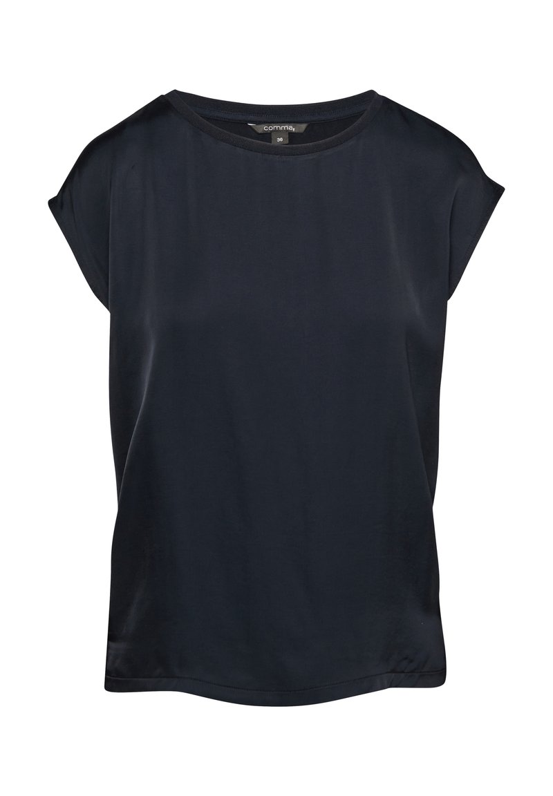 comma T-shirt basic donkerblauw