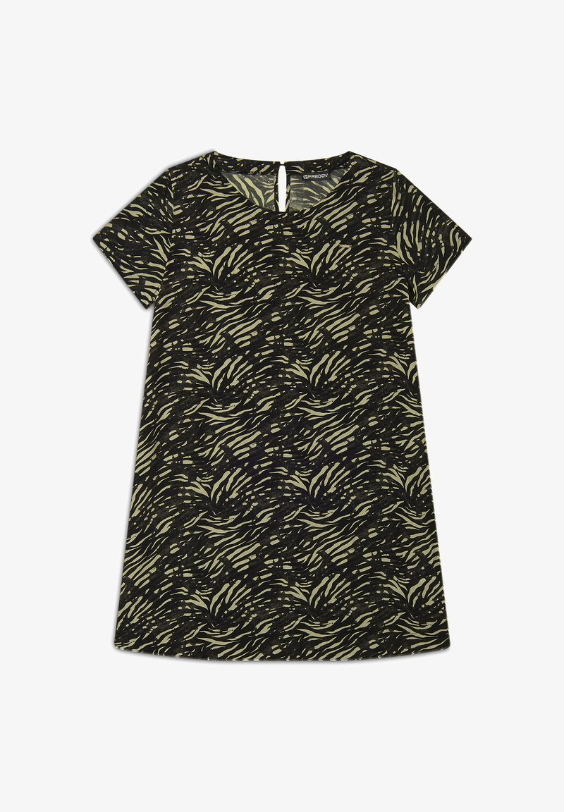 Freddy MIDI ANIMALIER CON MANICHE CORTE - Vestido informal - green zebra animalier