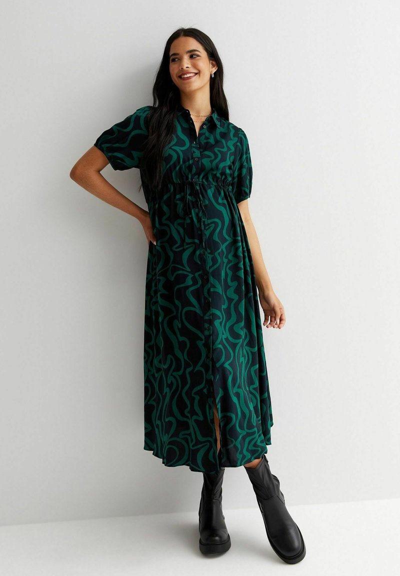 New Look Maternity SHORT SLEEVE Robe chemise black pattern/noir ZALANDO.FR