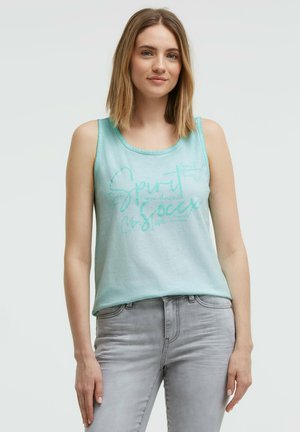 Soccx, SOCCX TOP INSIDE OIL DYED MIT LOGO PRINT - Top - aqua splash