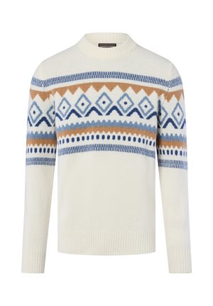 Strickpullover - ecru/indigo