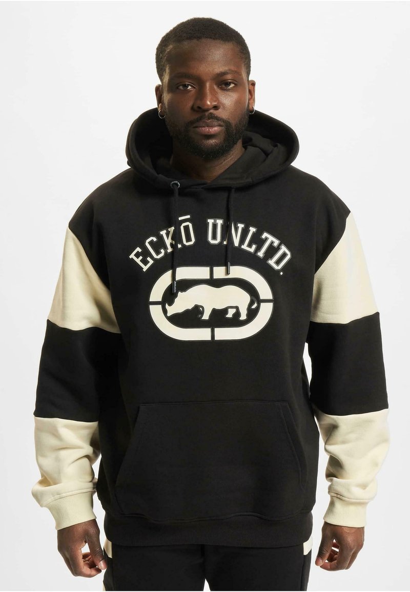 ecko unltd. Mikina s kapucí - black offwhite