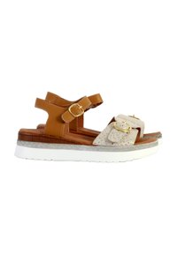 Divine Factory ALÉNOA - Sandalen met plateauzool - platine camel