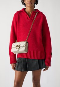 Pinko - LOVE ONE MINI LIGHT - Cross body bag - white/antique gold-coloured Thumbnail Image 1
