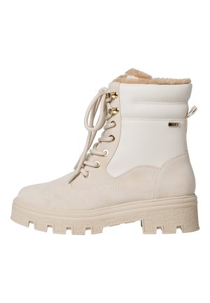 Platform ankle boots - cream