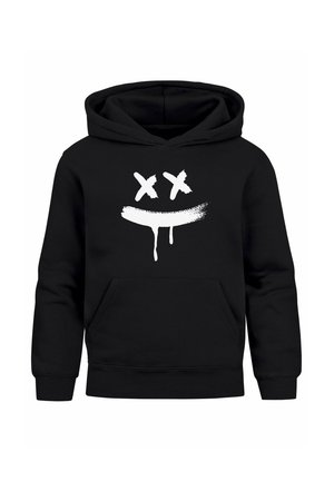 SMILE AUFDRUCK - Kapuzenpullover - schwarz