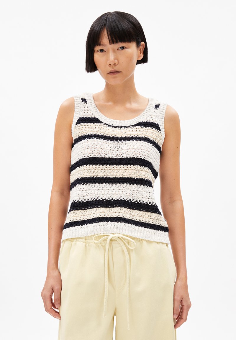 ARMEDANGELS - CLAAIRE STRIPES - Top - raw white night sky, Enlarge