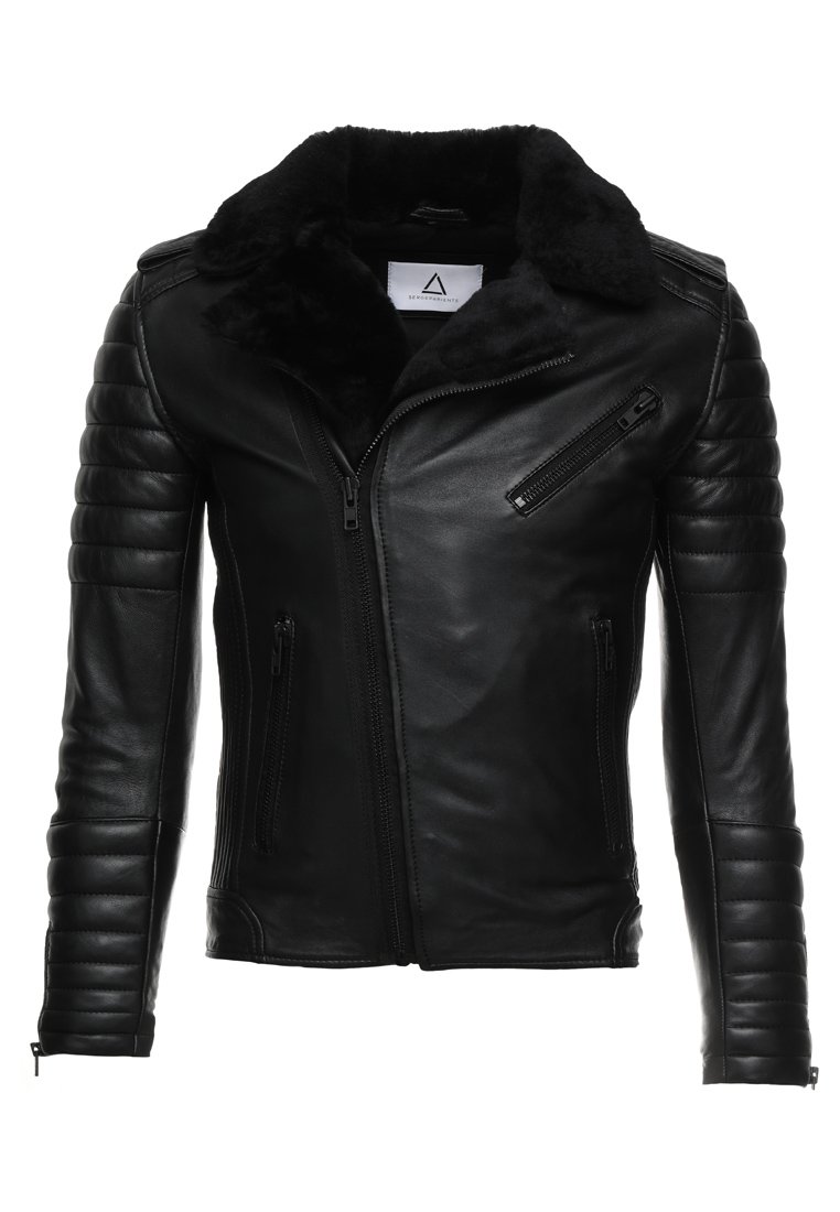 HIPSTER SHEARLING Leren jas black HIPSTER SHEARLING Leren jas black