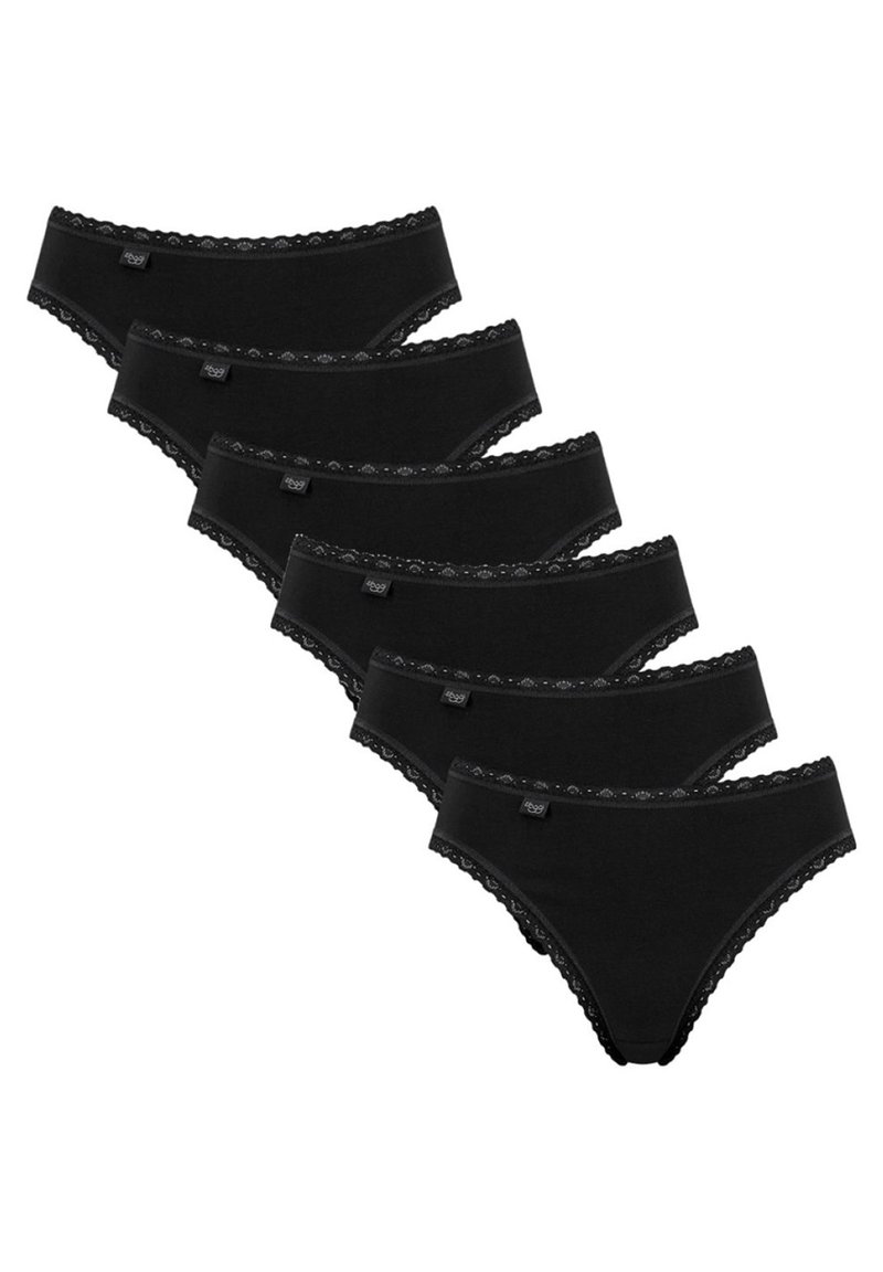 Sloggi Tai Slip 6er Pack 24/7 Cotton Lace Culotte schwarz/nero