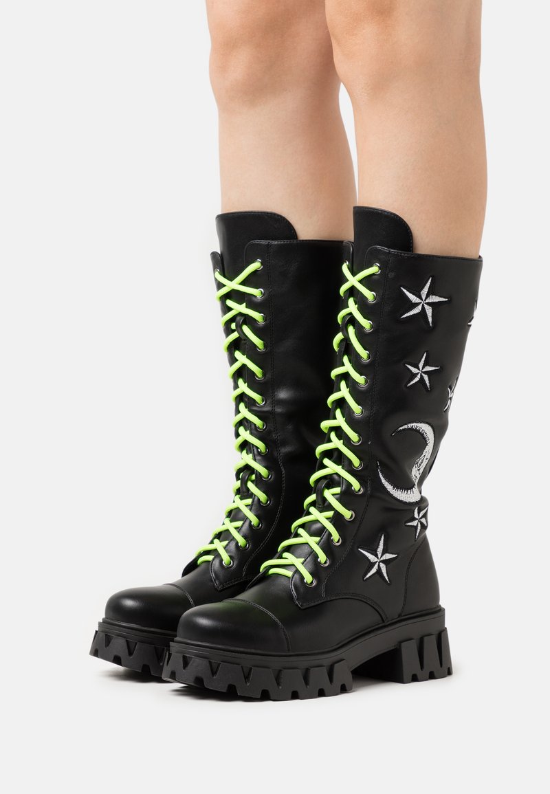 Koi Footwear DREAMS OF DARK SKIES LONG BOOTS Kozaki sznurowane dark