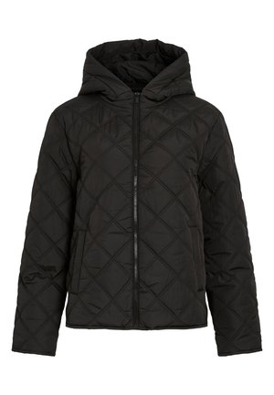 VILA VIQUILA HOOD QUILTED SHORT - Kerge jope - black