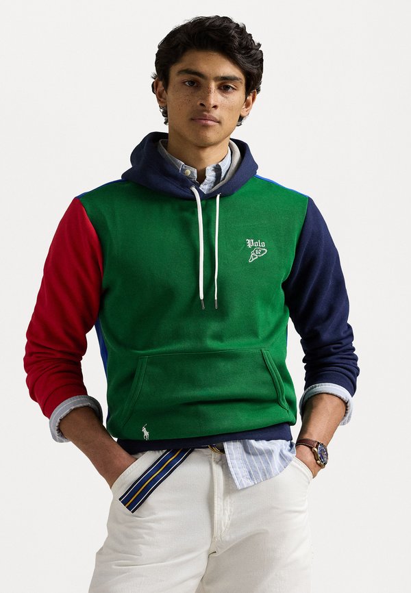 COLOR BLOCKED DOUBLE KNIT MESH HOODIE - Sweatshirt
