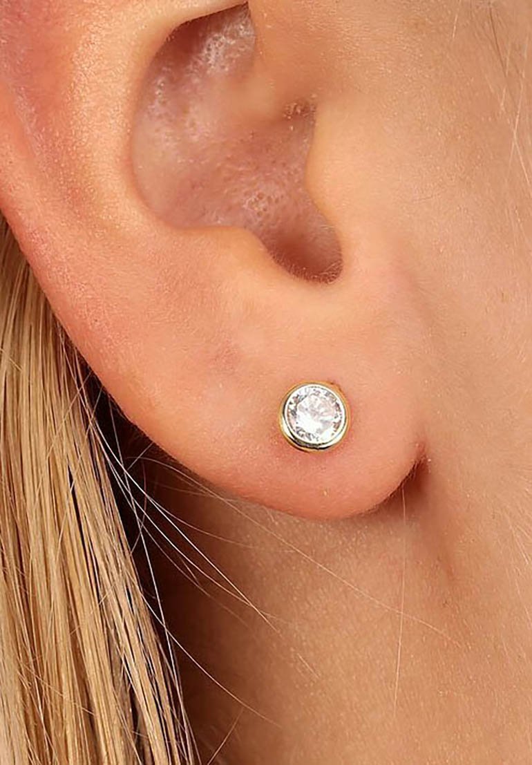 FAVS ZIRKONIA - Örhänge - gelbgoldfarben