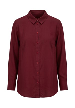 Studio Untold, HEMDBLUSE, STRAIGHT SHAPE, LANGARM - Skjortebluser - dark red