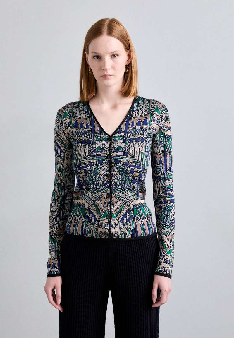 Missoni BUTTONED CARDIGAN - Gilet - multicolor blue tones