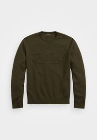 Olivgrön sweatshirt med rund halsringning, långa ärmar och präglad "Polo Ralph Lauren"-logotyp framtill. Slät textur, ribbade ärmslut.