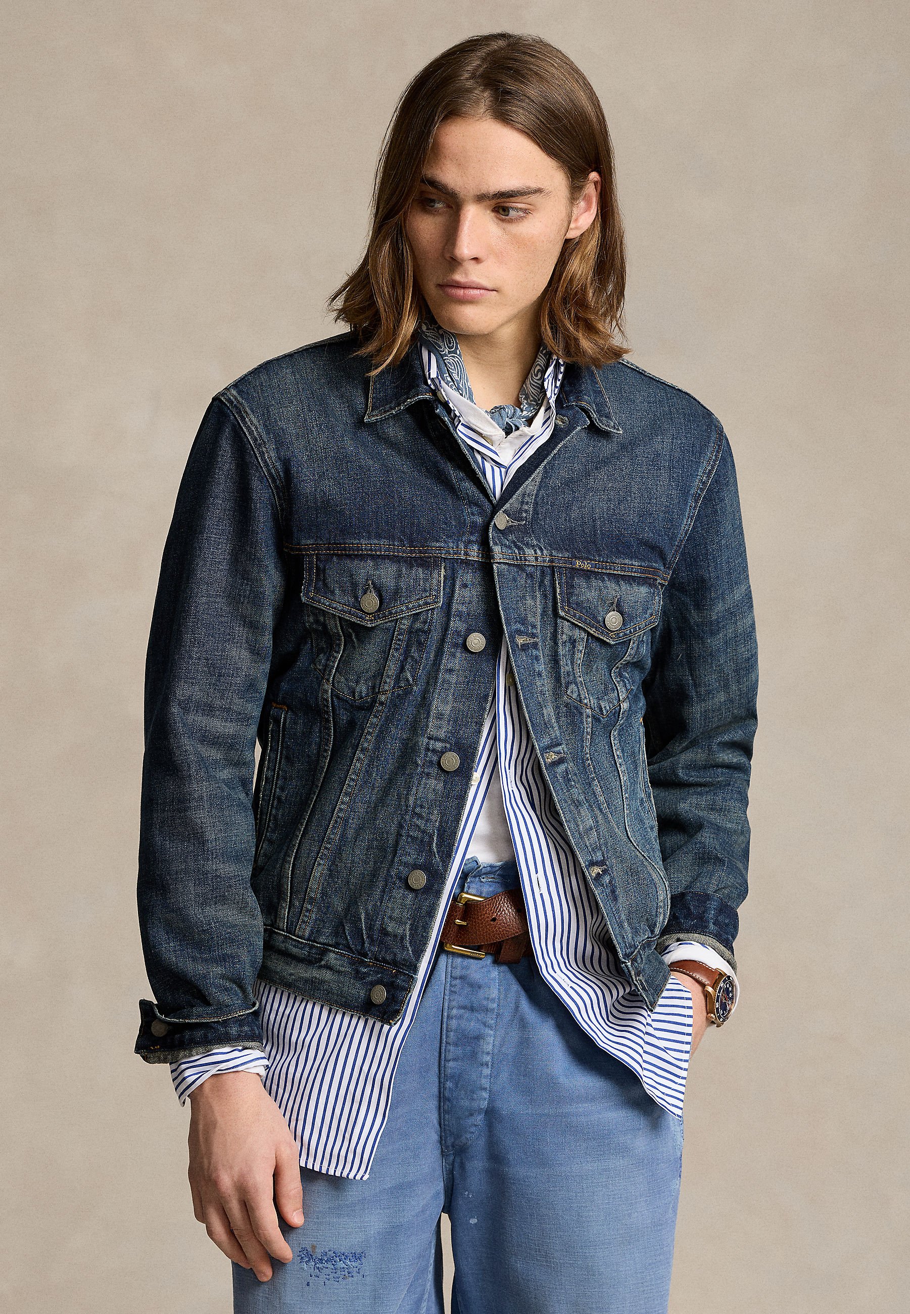 Polo Ralph Lauren FADED DENIM TRUCKER JACKET - Denim jacket