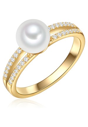 Valero Pearls SÜSSWASSER ZUCHTPERLE ZIRKONIA - Anillo - gelbgold