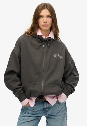Superdry ATHLETIC ESSENTIALS HOODIE - Sweat zippé - charcoal