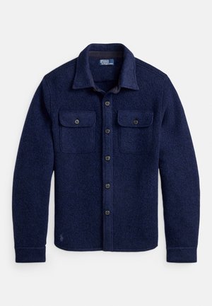 FELTED WOOL-BLEND OVERSHIRT - Overhemd - navy