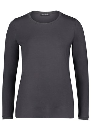 Damska ciemnoszara bluzka z długim rękawem i okrągłym dekoltem, dopasowany krój i miękka tkanina, oznaczona marką Betty Barclay.