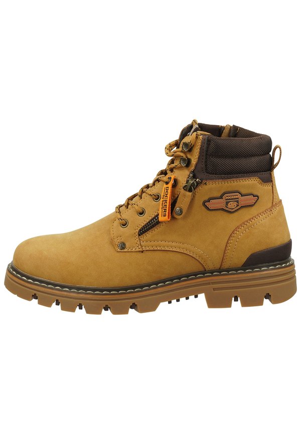 Schnürstiefelette - golden tan