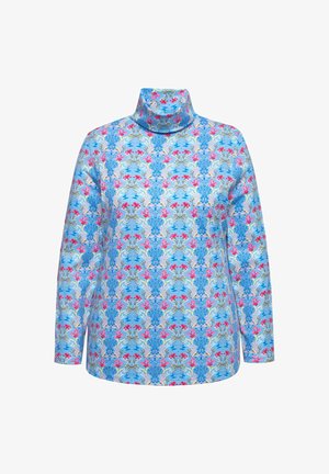 Ulla Popken, FLORAL DAMASK TURTLENECK - Camiseta de manga larga - gray blue