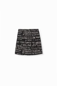 Desigual LETTER - Minigonna - black