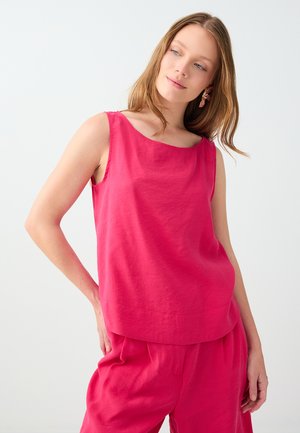 Jimmy Key, BOAT-NECK SLEEVELESS WOVEN BLOUSE - Blouse - fuchsia
