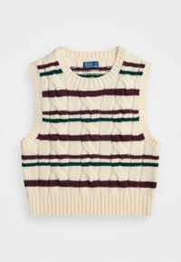 STRCABLE CROPPED SWEATER VEST - Γιλέκο - authentic cream multi