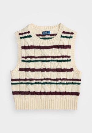 STRCABLE CROPPED SWEATER VEST - Vesta - authentic cream multi